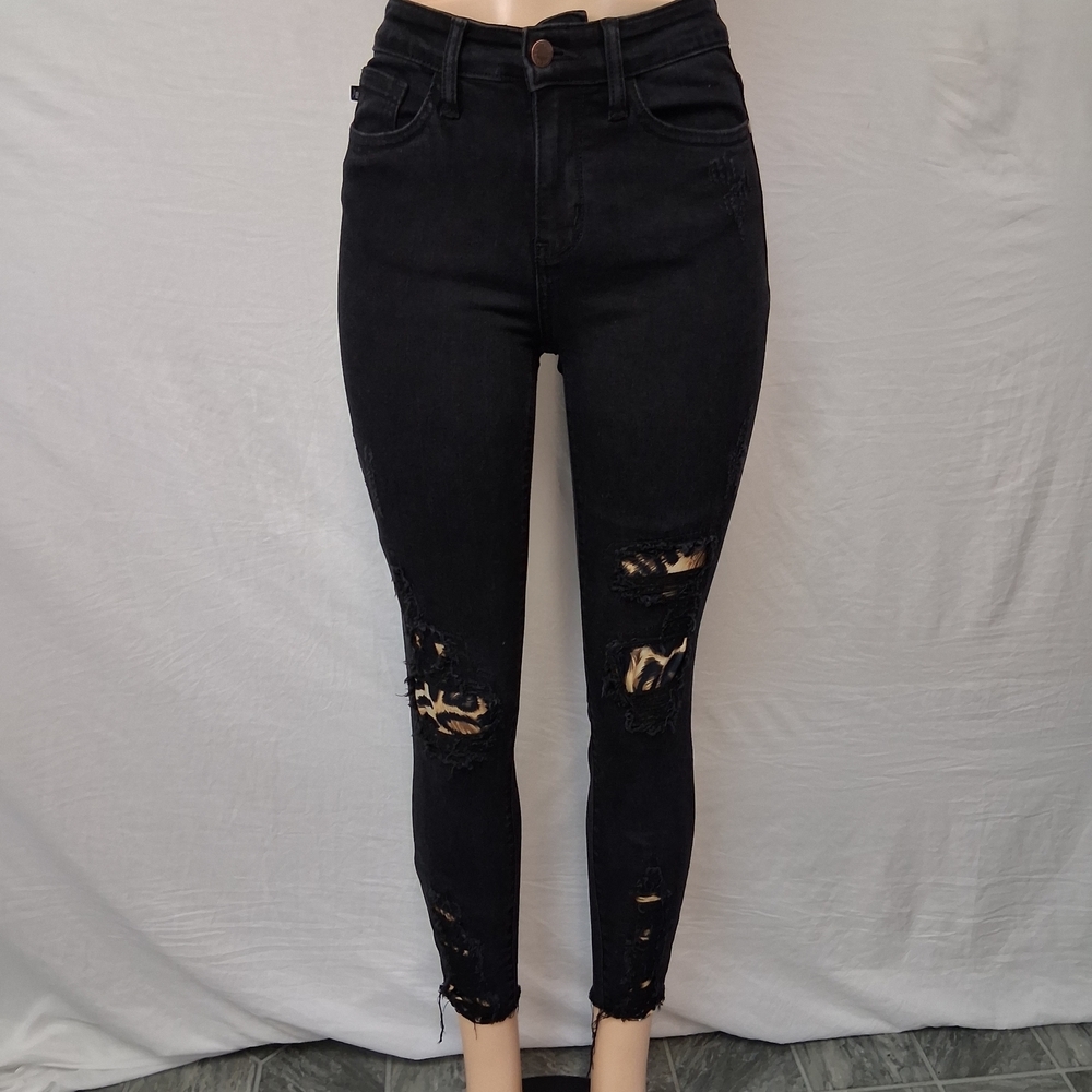 Judy Blue Black Distressed High-Rise Skinny Jeans Size 1/25